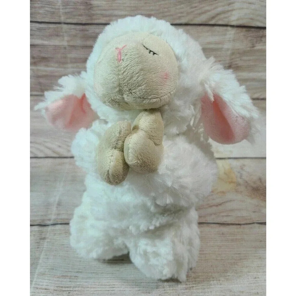 Ganz Plush Inspirational Praying Lamb Stuffed Animal White Kneeling 8"